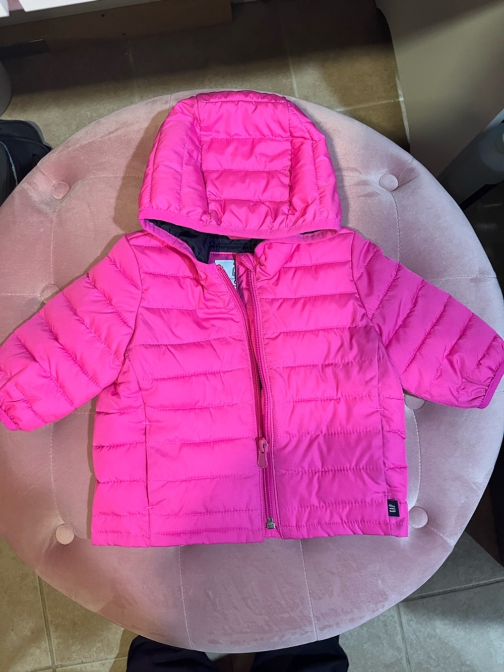 Baby Gap Hooded Puffer Jacket - Bright Pink - Picture 6 of 6